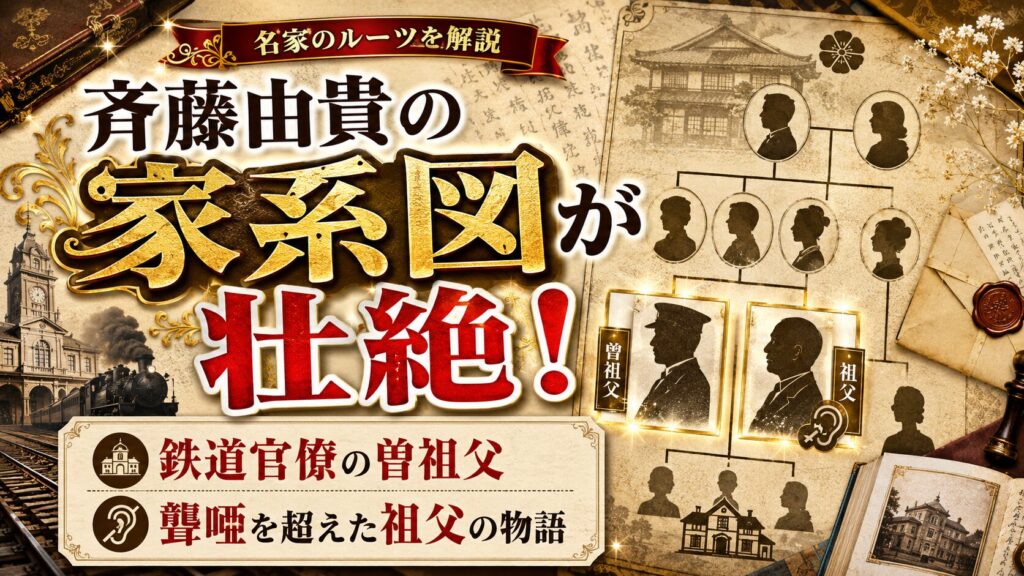 斉藤由貴の家系図が壮絶!鉄道官僚の曽祖父と聾唖を超えた祖父の物語