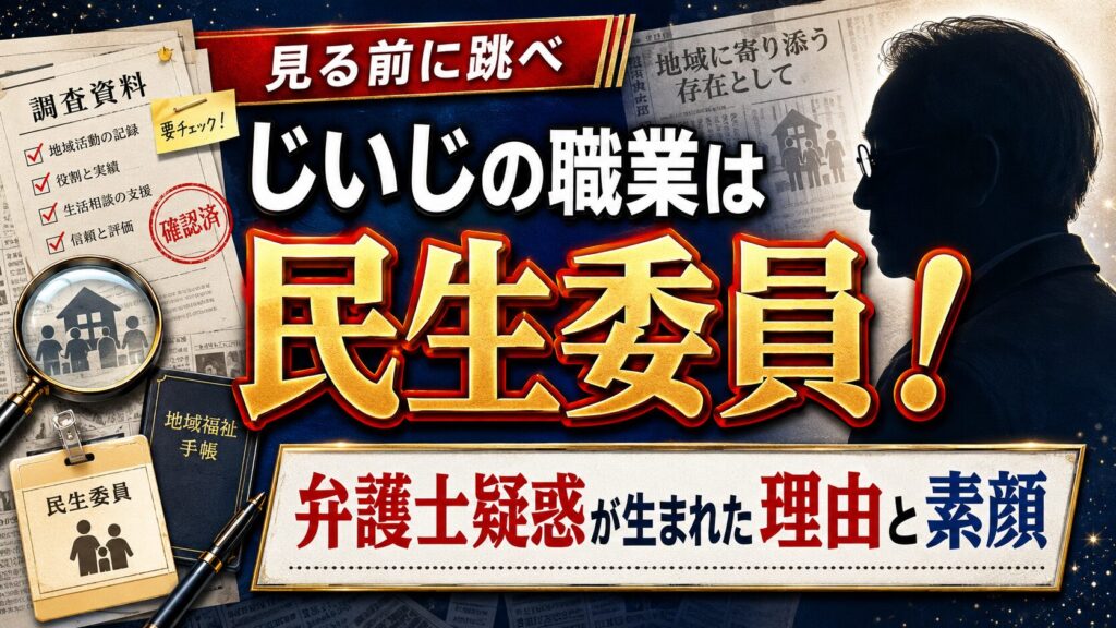 見る前に跳べのじいじの職業は民生委員!弁護士疑惑が生まれた理由と素顔