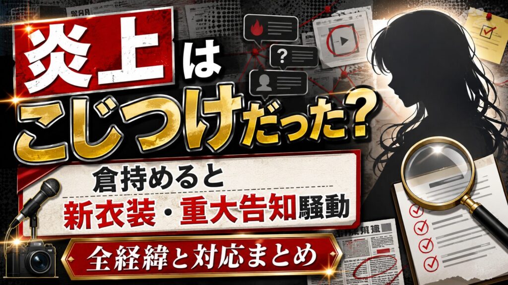 倉持めるとの炎上はこじつけだった?新衣装・重大告知騒動の全経緯と対応まとめ