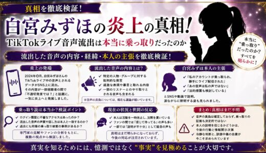 白宮みずほの炎上の真相！TikTokライブ音声流出は本当に乗っ取りだったのか