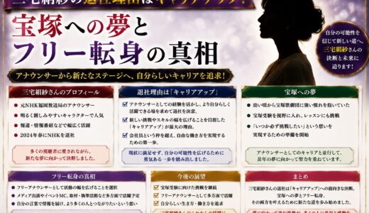 三宅絹紗の退社理由はキャリアアップ！宝塚への夢とフリー転身の真相