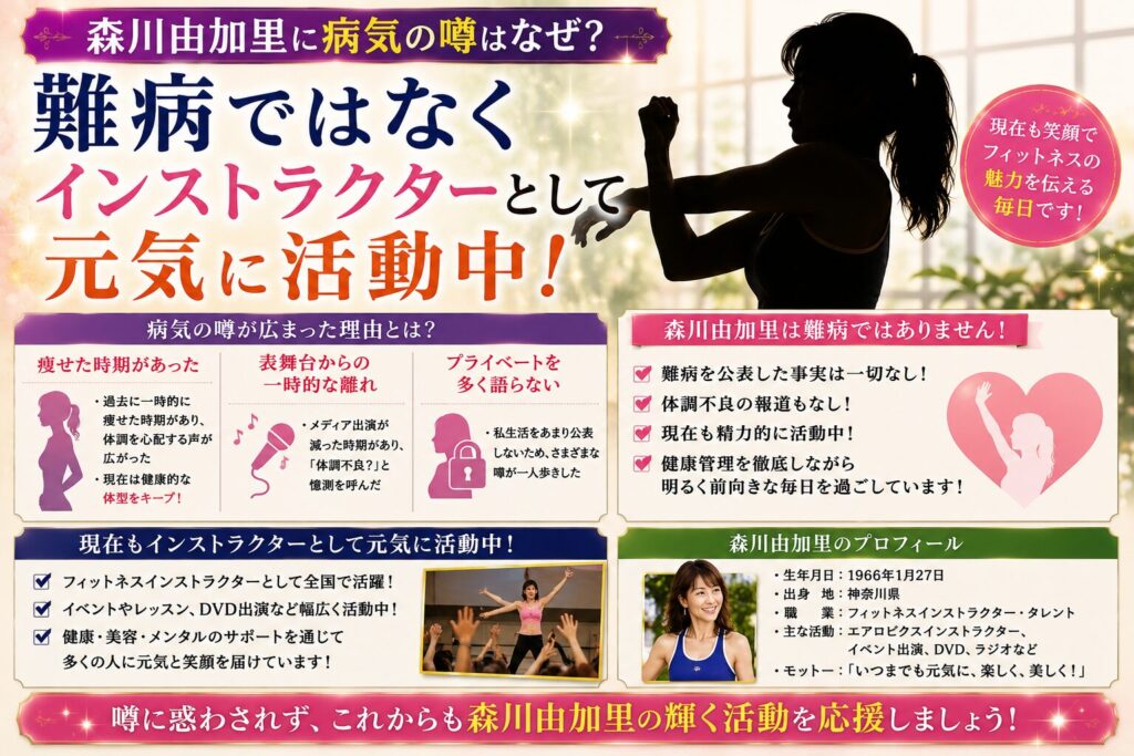 森川由加里に病気の噂はなぜ?難病ではなくインストラクターとして元気に活動中