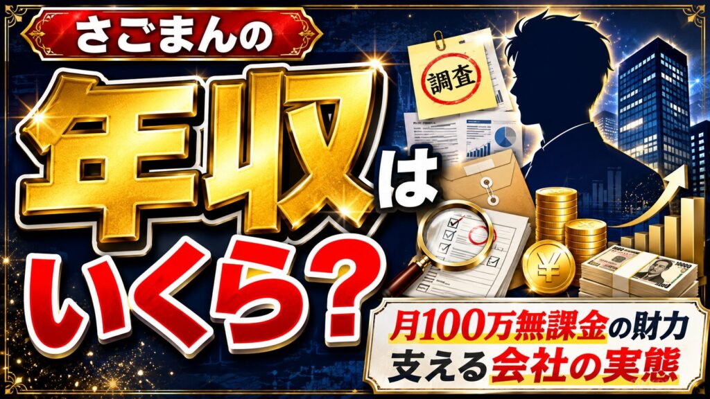 さごまんの年収はいくら？月100万無課金の財力を支える会社の実態