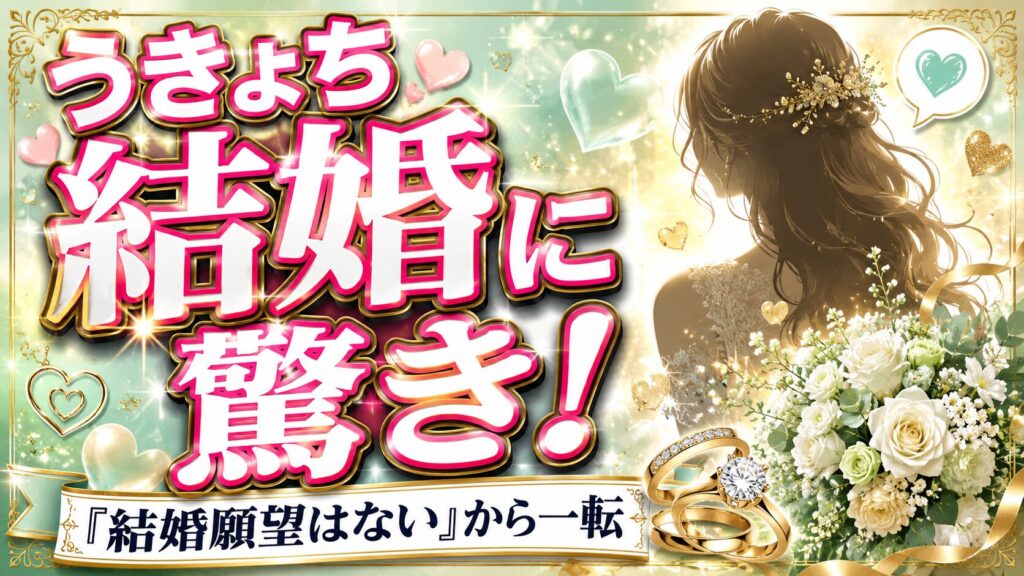 うきょちの結婚に驚きの声!「結婚願望はない」から一転