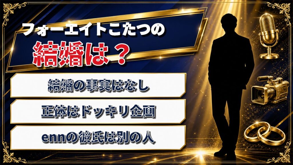 フォーエイトこたつの結婚はドッキリ企画!誤解を生んだ公式の一文