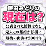 藤田みどりの現在は公表情報なし!岡田眞澄との離婚後に途絶えた女優活動の20年