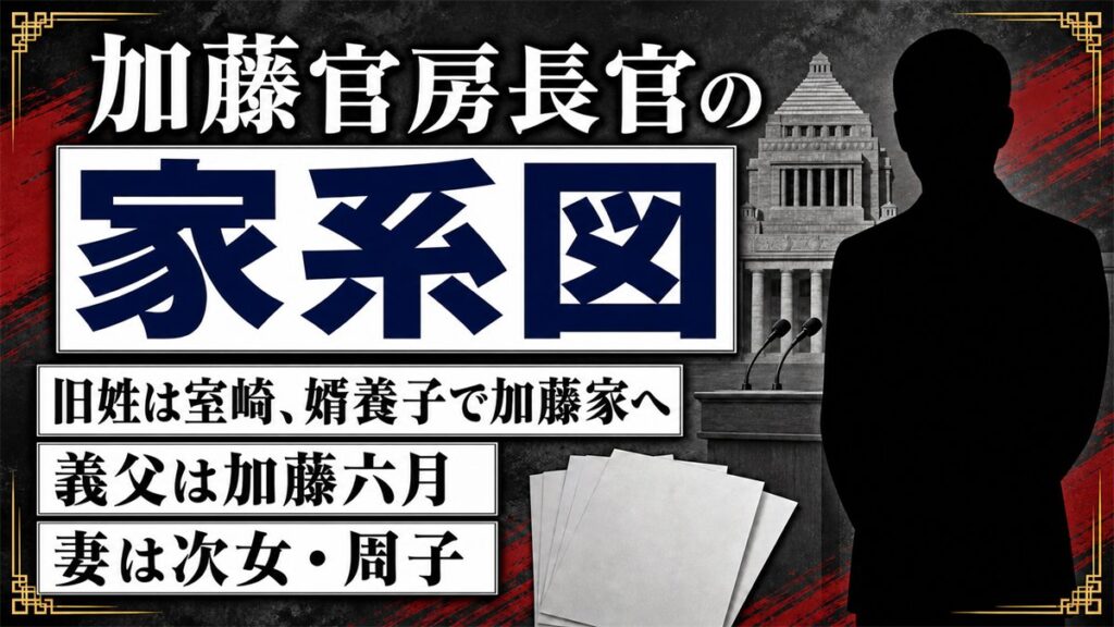 加藤官房長官の家系図は婿養子から!加藤勝信が岡山を継いだ理由