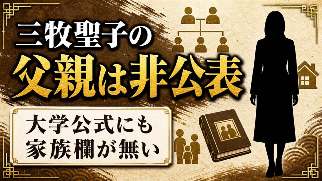 三牧聖子の父親は非公表!研究者プロフィールに家族欄が無いのはなぜ?