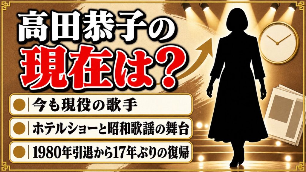 高田恭子の現在は今も現役歌手！活動の場がホテルショーへ移った経緯とは？
