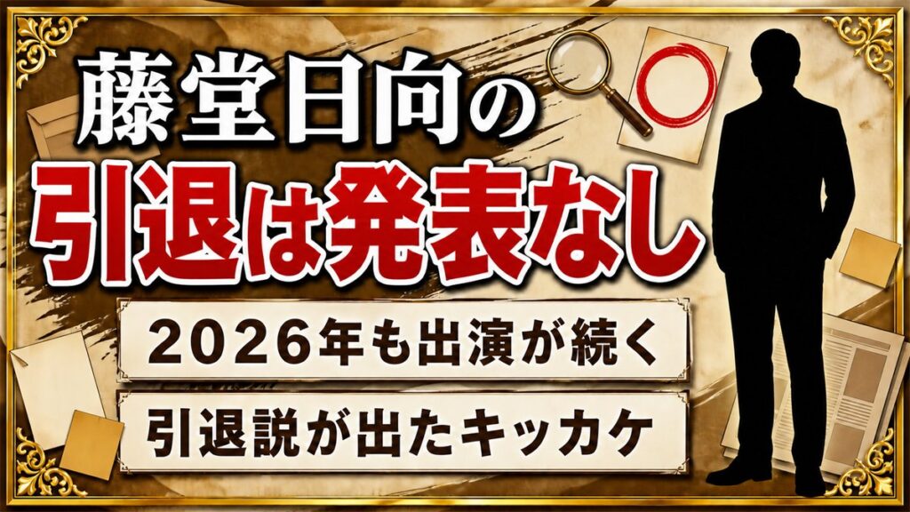 藤堂日向の引退は発表なし!2026年も出演が続くのに引退説が出たキッカケとは?