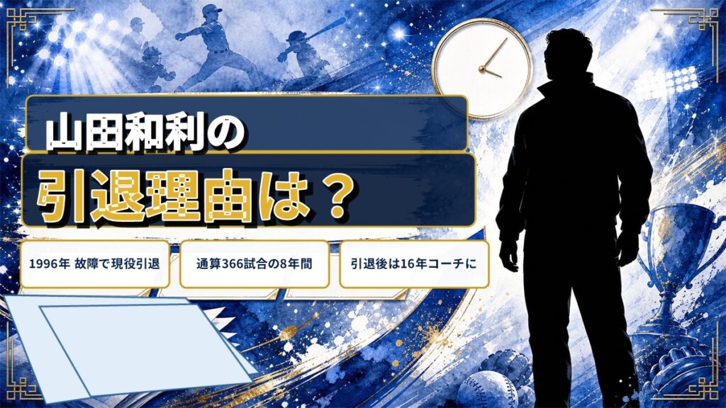 山田和利の引退理由は故障！自己最多94試合の翌年に訪れた現役最後の1年とは