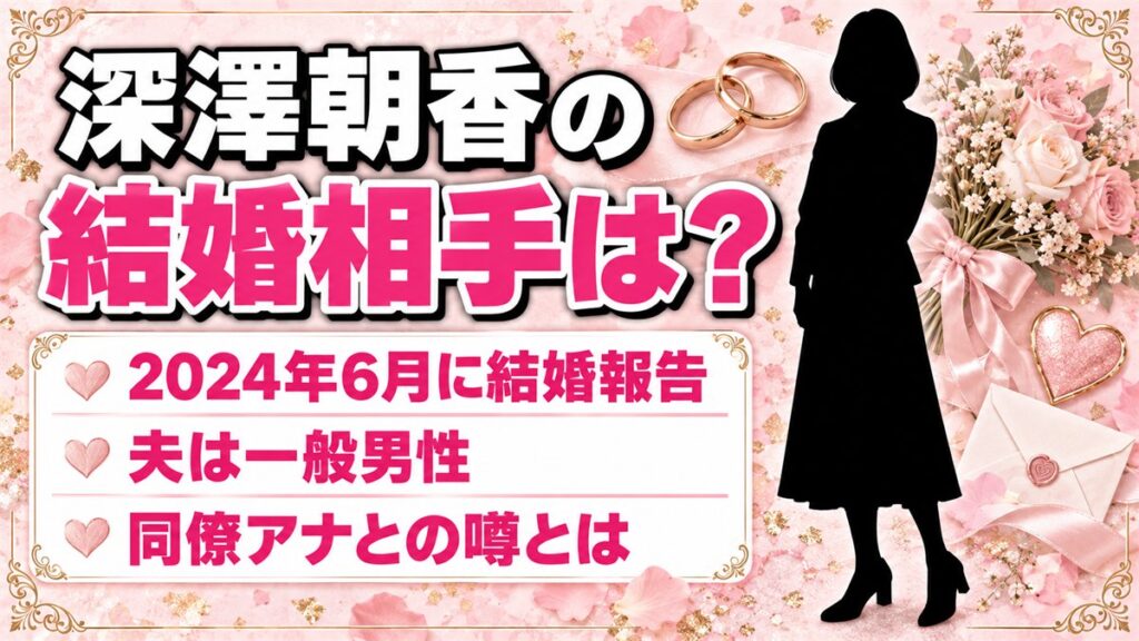 深澤朝香の結婚相手は一般男性！藤澤達弥アナとの結婚説が出た澤澤コンビとは？