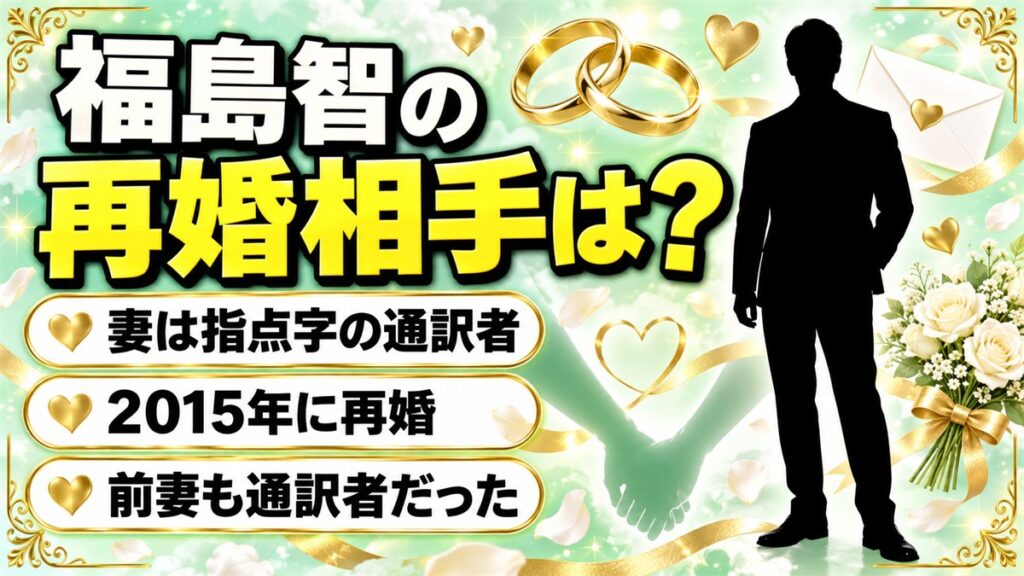 福島智の再婚相手は指点字通訳者の香菜絵さん！前妻も通訳者だった2度の結婚とは