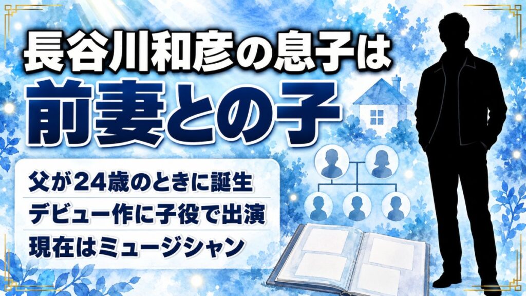 長谷川和彦の息子は前妻との間の子！父が24歳のときに生まれた子の現在とは？