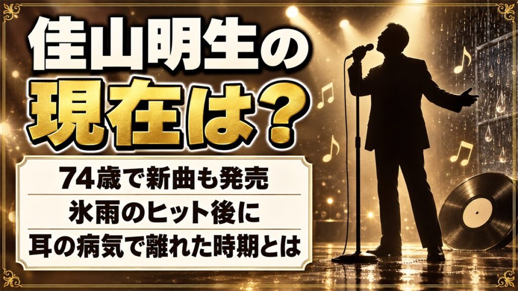 佳山明生の現在は74歳で新曲も発売!氷雨のヒット後に耳の病気で歌を離れた時期とは