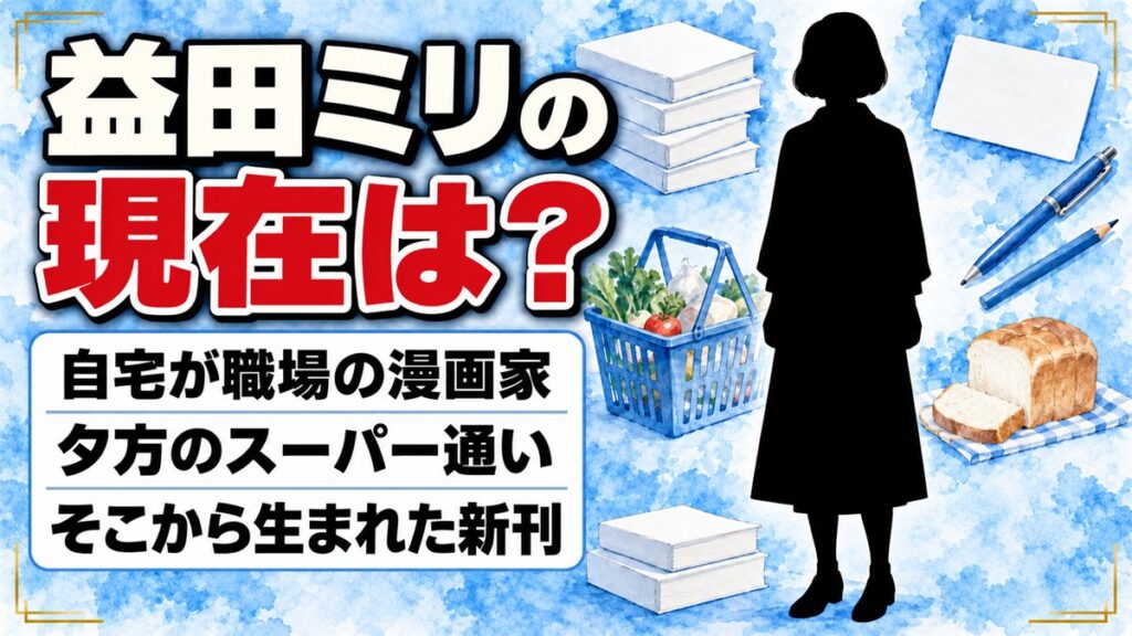 益田ミリの現在は自宅が職場の漫画家!夕方のスーパー通いから生まれた新刊とは