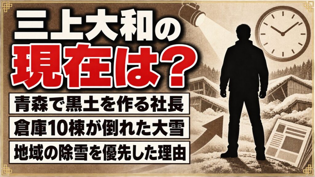 三上大和の現在は青森で黒土を作る社長!倉庫10棟が倒れても除雪を優先した理由とは