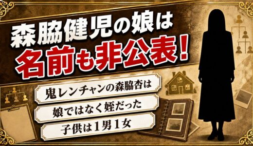 森脇健児の娘は名前も非公表！鬼レンチャンの森脇杏との関係とは