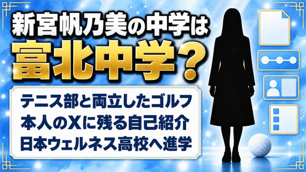 新宮帆乃美の中学は千葉の富北中学？テニス部と両立していたゴルフとは