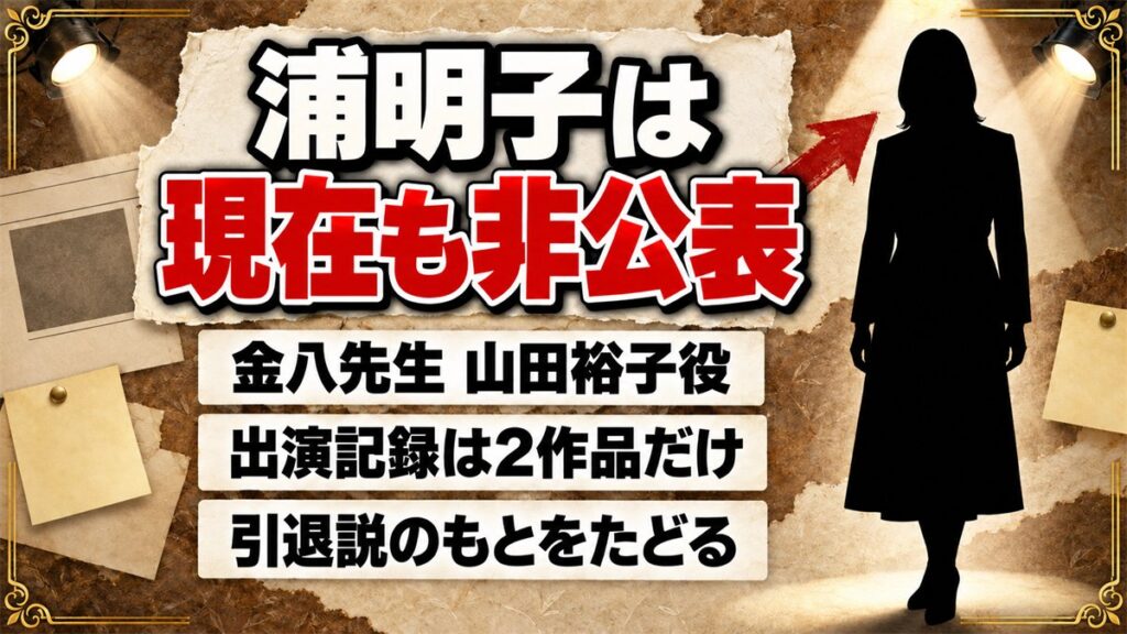 浦明子の現在は非公表!確認できる出演記録が2作品で途切れた経緯とは?