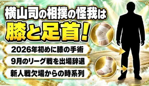 横山司の相撲の怪我は膝と足首！2026年初めの手術と9月のリーグ戦辞退の経緯とは