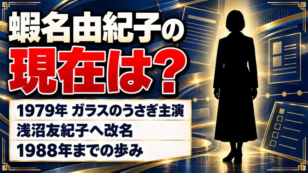 蝦名由紀子の現在は？ガラスのうさぎ主演後に浅沼友紀子へ改名した経緯とは