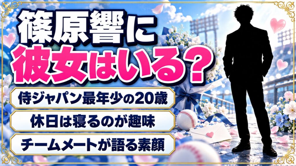 篠原響に彼女はいる?侍ジャパン最年少に選ばれた20歳の恋愛事情とは